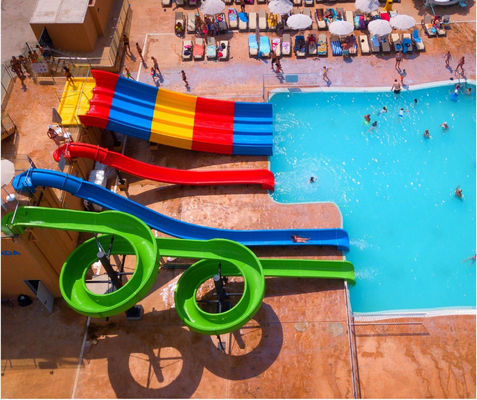 Adatto combinato dello scorrevole della piscina della vetroresina a parco dell'acqua, hotel, località di soggiorno
